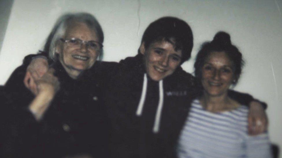 Ayla Haines with her grandmother and mother during a recent visit