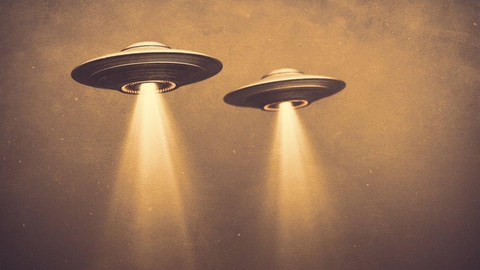 vintage image of UFOs