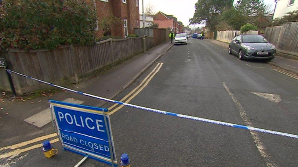 A police road closed sign blocking access to Southfield Road