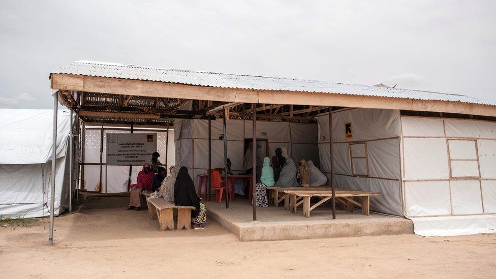 A general view of the IRC (International Rescue Committee) health clinic in Bakassi IDP (Internally Displaced People) Camp in Maiduguri in north-east Nigeria