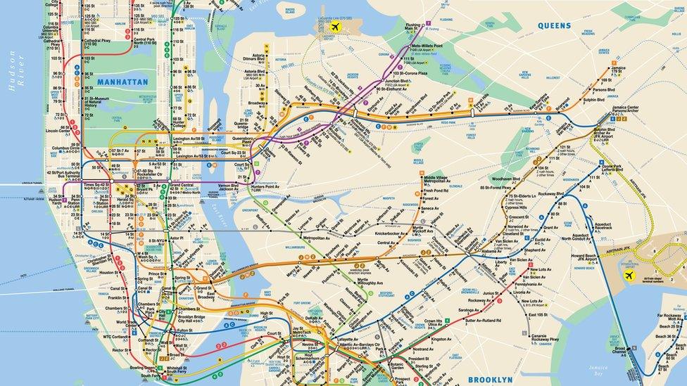 The New York Subway map which was first used in 1979