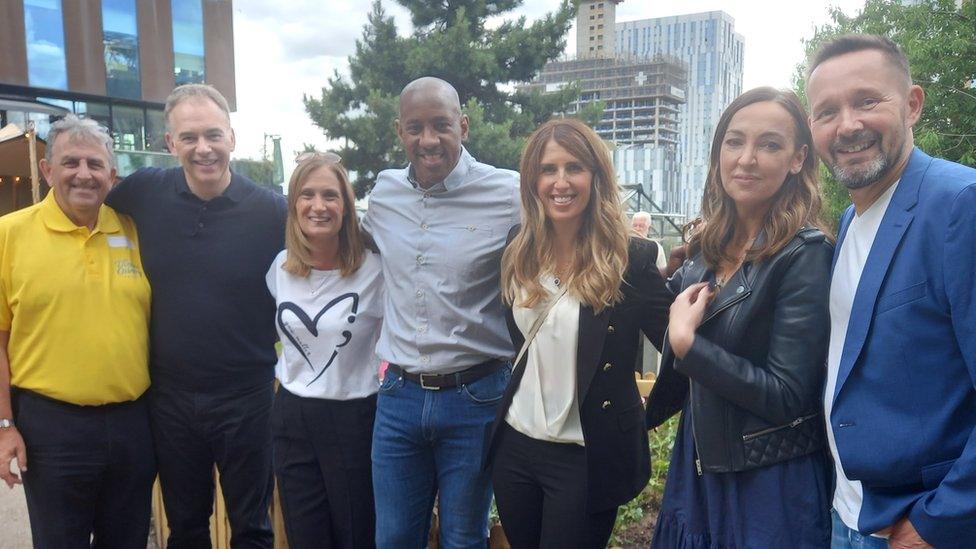 Eamomn O'Neal, Roger Johnson, Annabel Tiffin, Dion Dublin, Cheryl Dublin, Sally Nugent and Ian Hindle