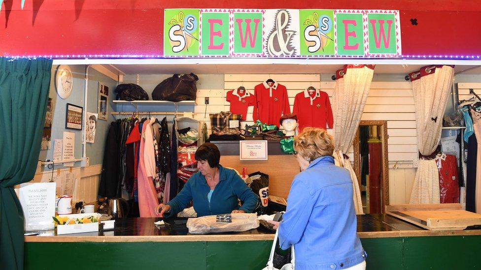 The Sew and Sew stall in Maesteg market
