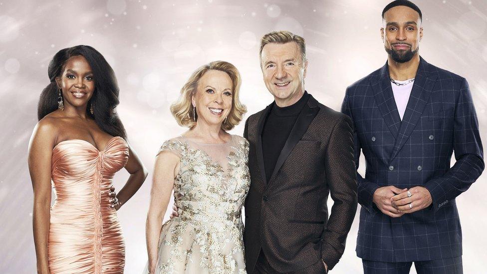 Dancing on Ice judges, (left to right) Oti Mabuse, Jayne Torvill, Christopher Dean and Ashley Banjo