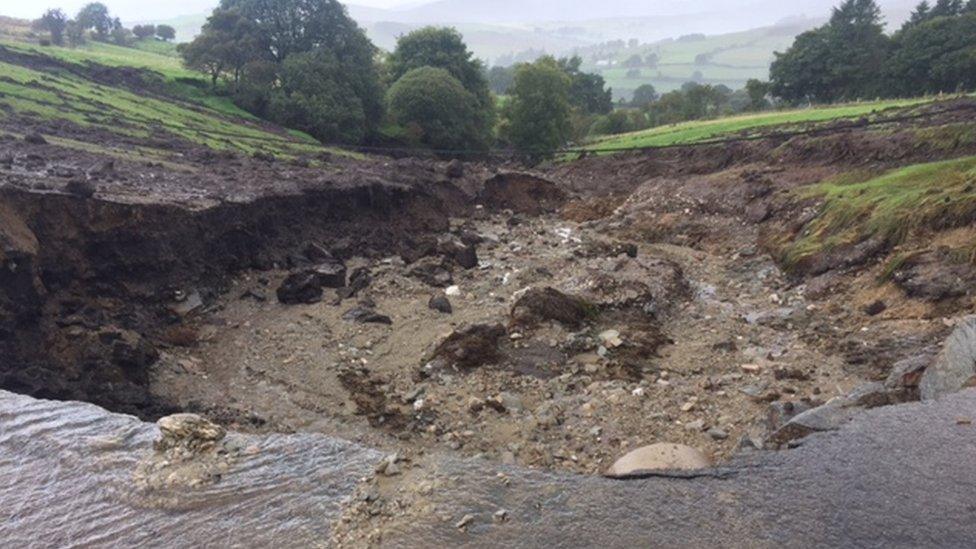 Damaged road in Glenelly