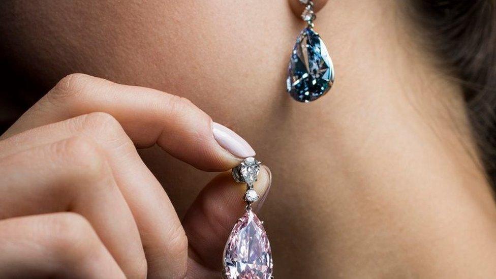 The pear shaped diamonds, nicknamed Apollo and Artemis