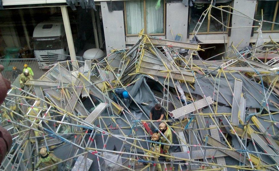 Antwerp collapsed scaffolding