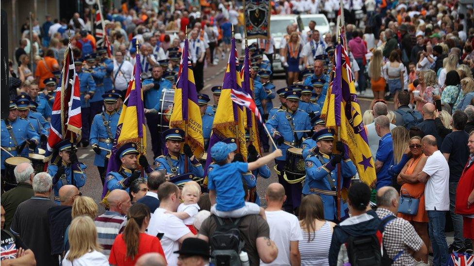 Twelfth of July parade in Belfast city centre 2022