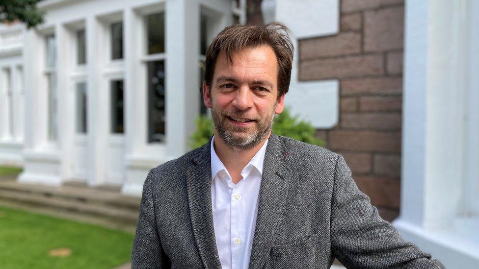 Emmanuel Moine, general manager, outside of of Glen Mhor Hotel in Inverness