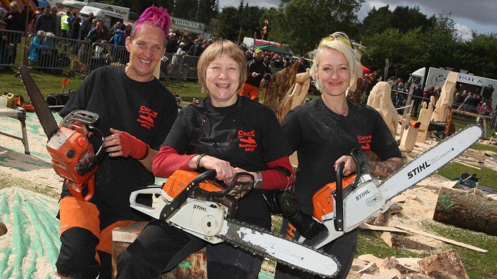 Competitors in this year's Carve Carrbridge chainsaw sculpting competition