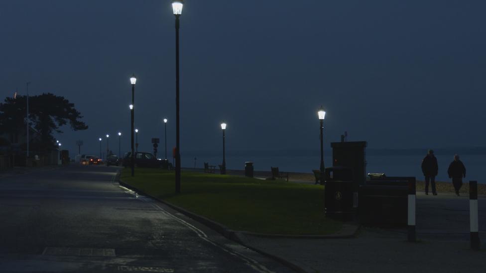 Evening scene on the sea front