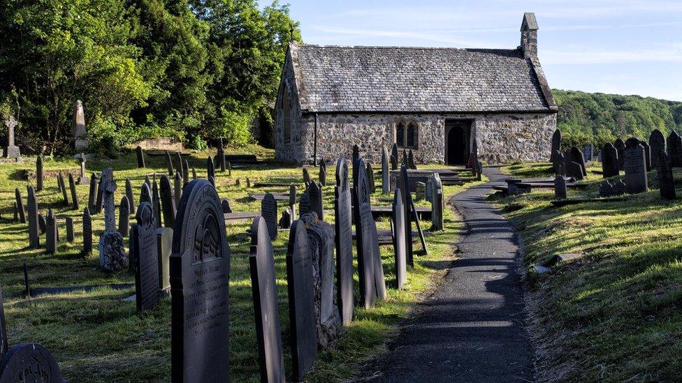 Photo of the cemetery on Church Island