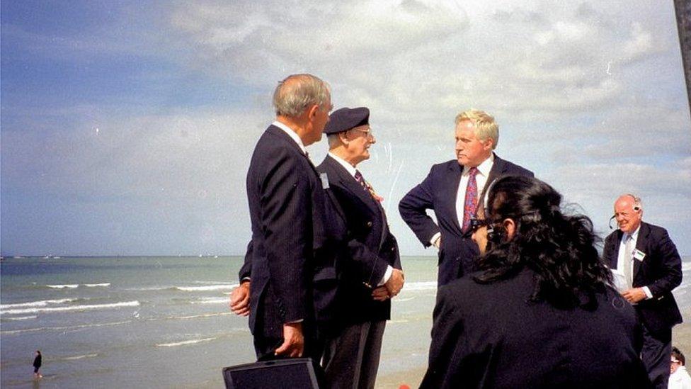 Victor Chanter and David Dimbleby at a veterans event