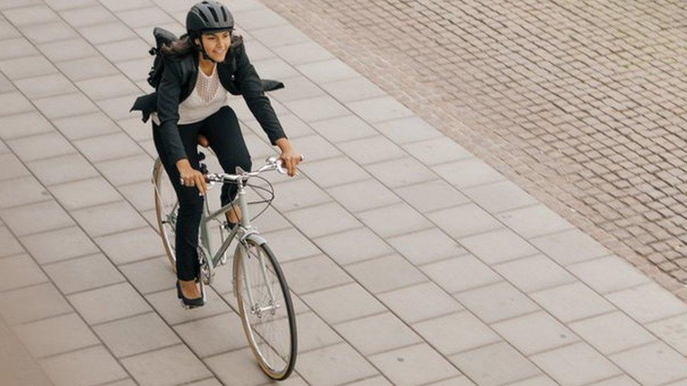 Woman on a bike