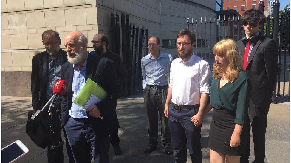 The Cawdery family deliver a statement outside of court