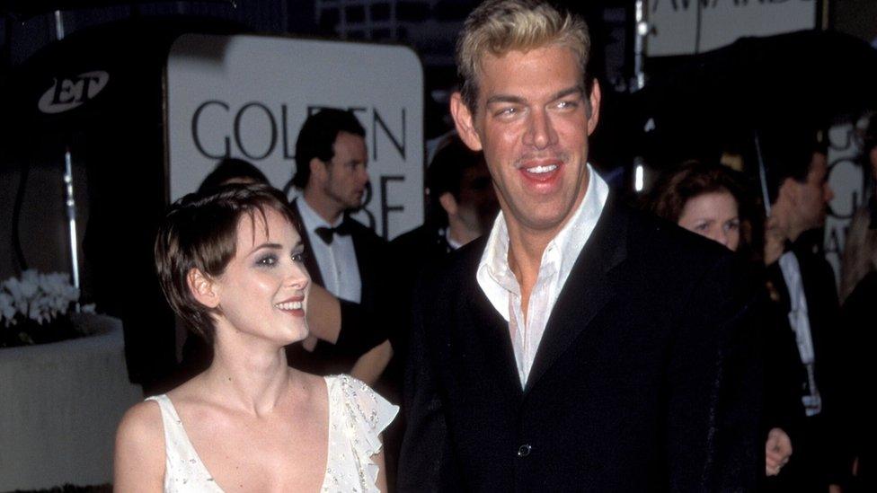 Winona Ryder with Kevyn Aucoin at the 2000 Golden Globe Awards