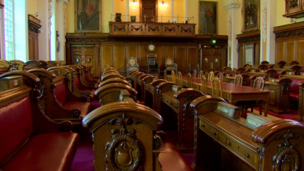 Belfast City Council's debating chamber