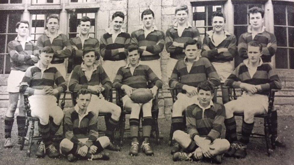 Peter McVerry (centre) was a keen sportsman and also captained one of the school's rugby teams