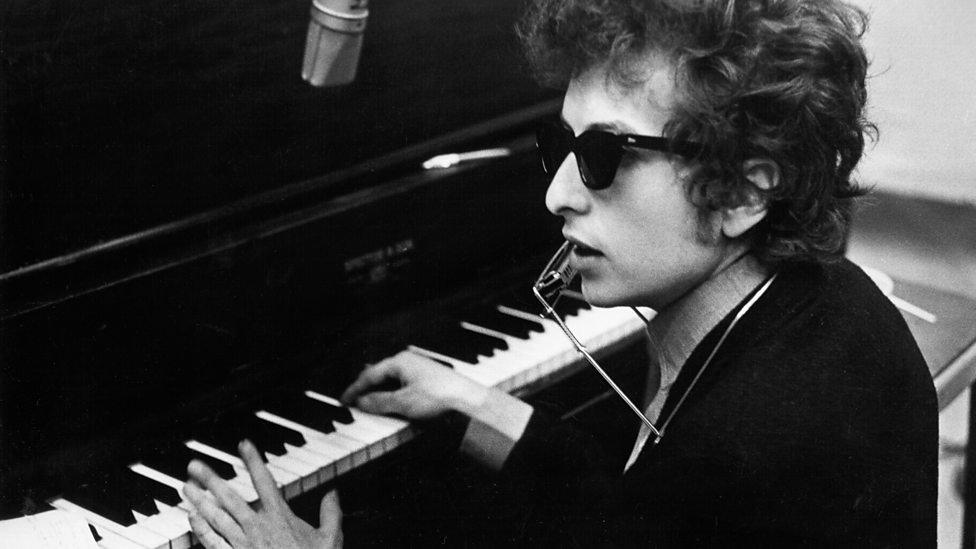 Bob Dylan at the piano