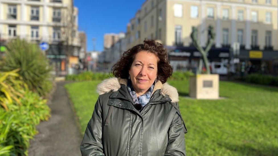 Nancy Platts stands in a Brighton park