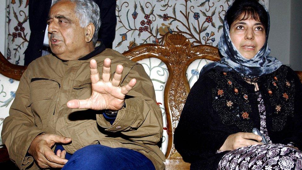 Mufti Sayeed with Mehbooba Mufti