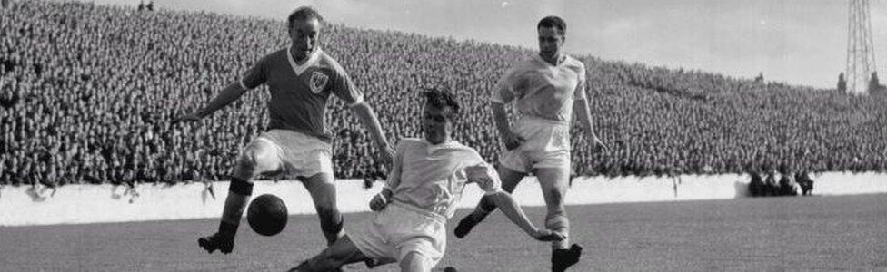 Library file picture dated 08/11/56 of Blackpool and England inside-right Stanley Matthews.