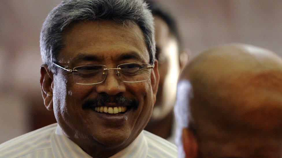 Gotabhaya Rajapaksa during a Buddhist ceremony in Colombo on March 21, 2012