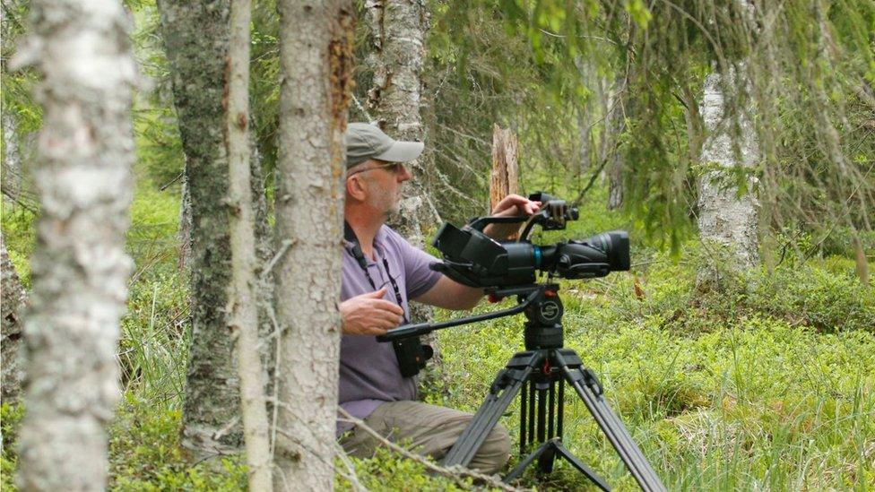 Chris Sharpe filming in Sweden