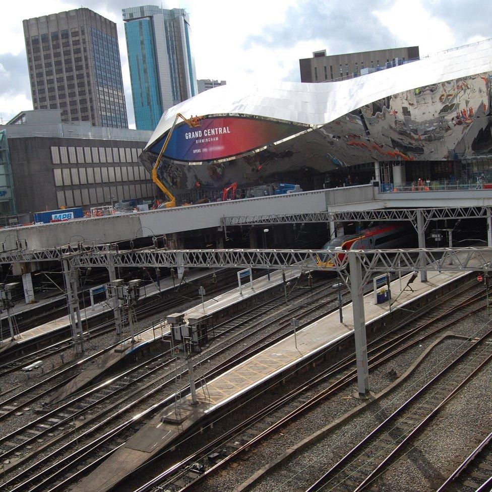 The tracks at New Street station