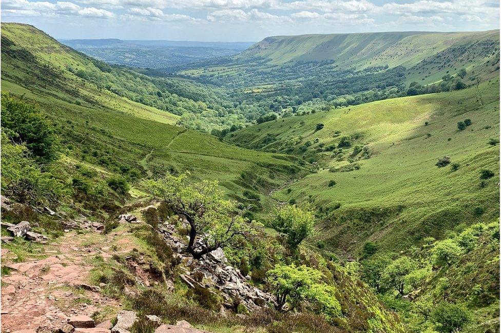 Dffryn braf ar y ffin gyda Chymru