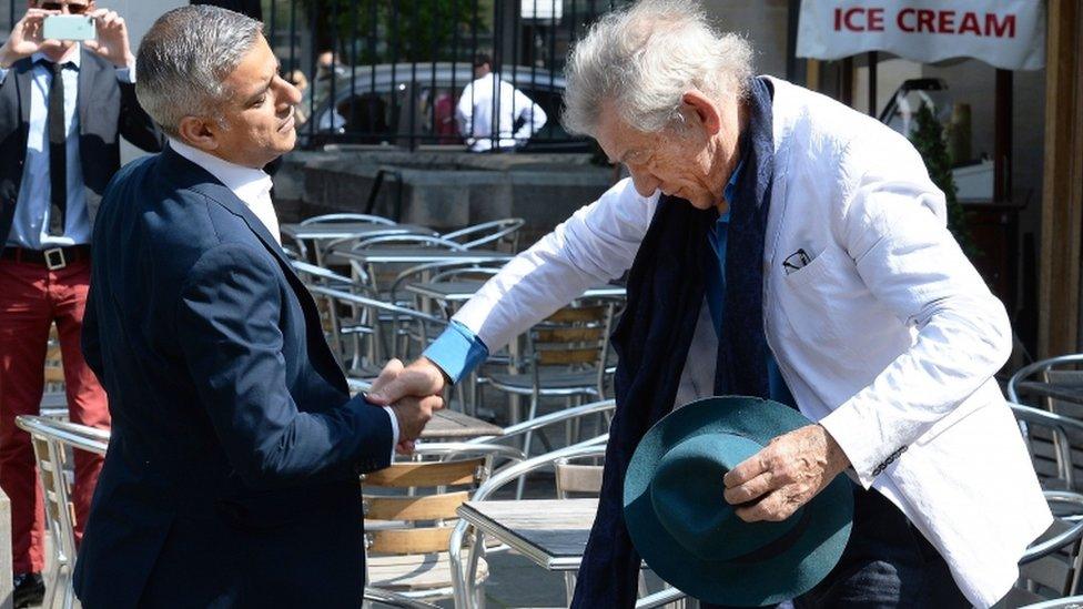 Sadiq Khan with Sir Ian McKellen