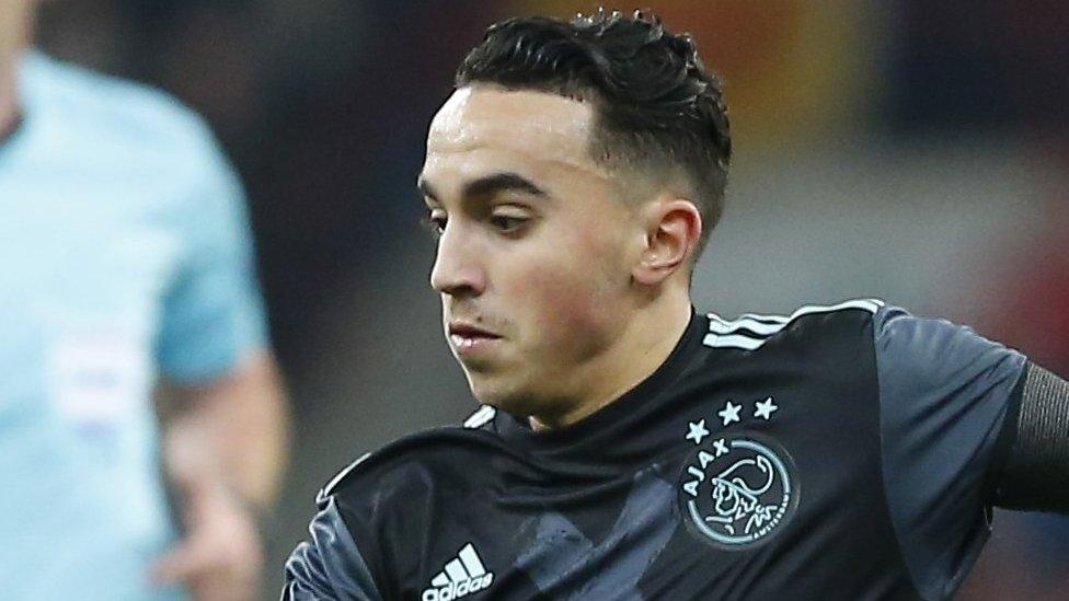 Ajax player Abdelhak Nouri in action at the Maurice Dufrasne stadium in Liege, Belgium, 8 December 2016