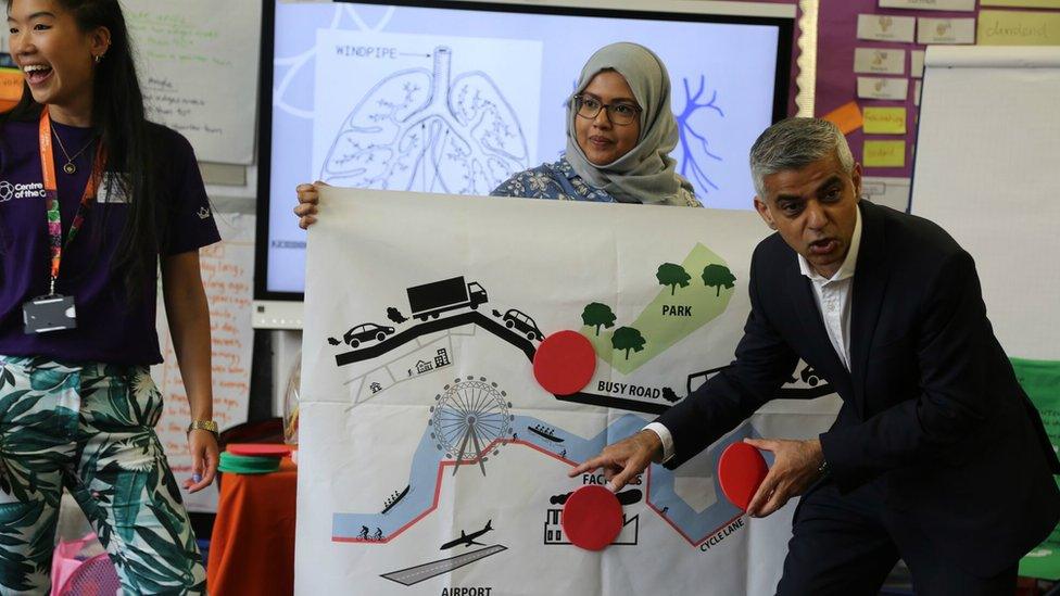 Sadiq Khan in a class room