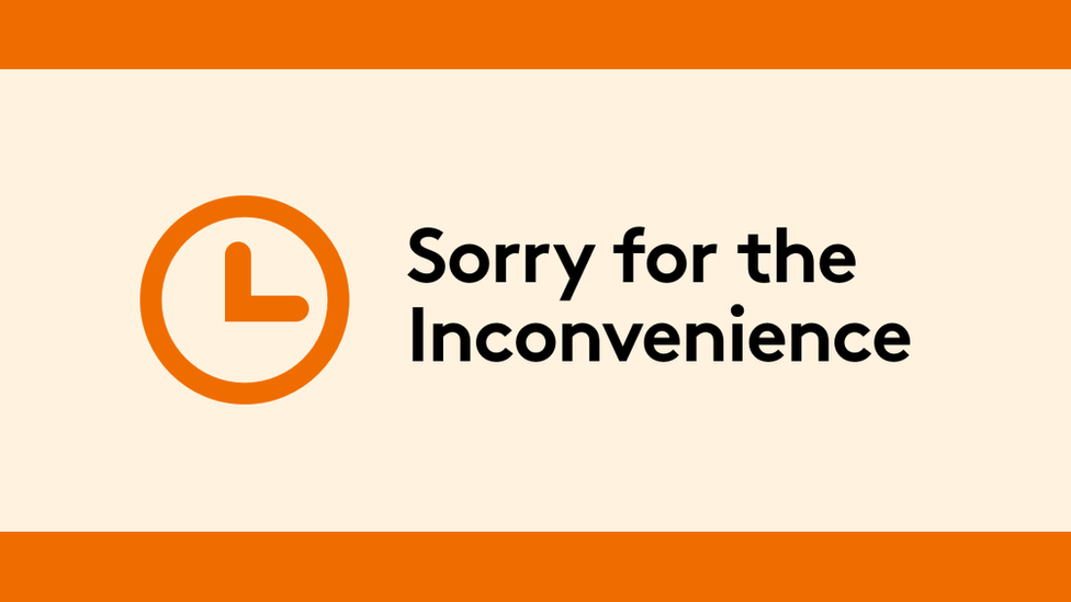 Sorry for the inconvenience banner logo