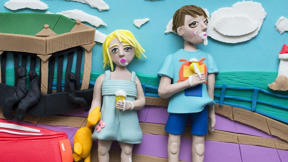 New Brighton by Martin Parr recreated using playdough