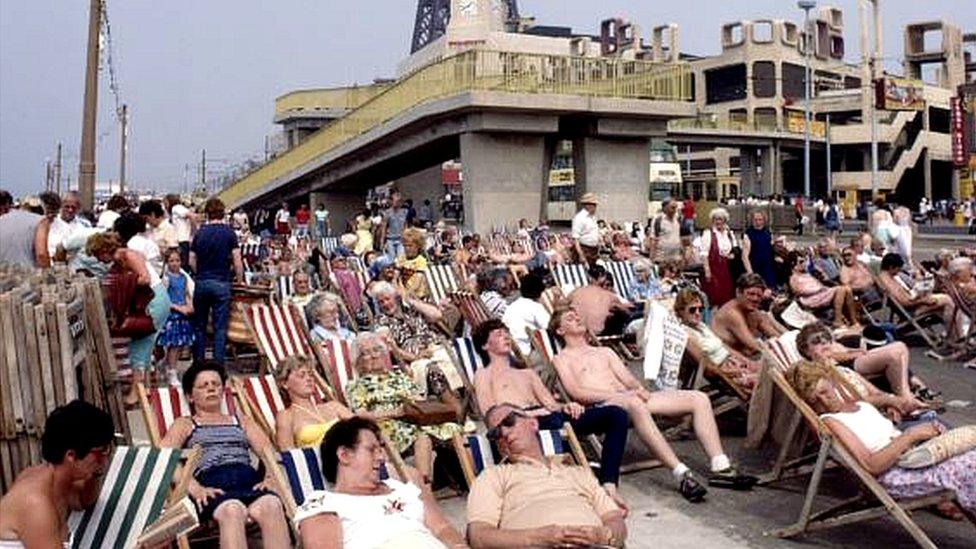 Blackpool deckchairs in the 1980s