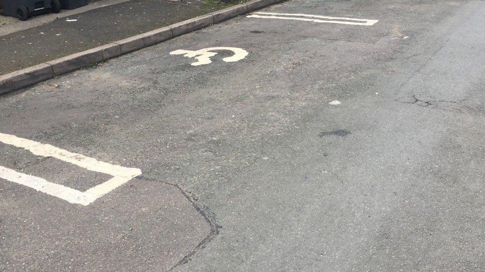 A believed to be fake disabled parking bay