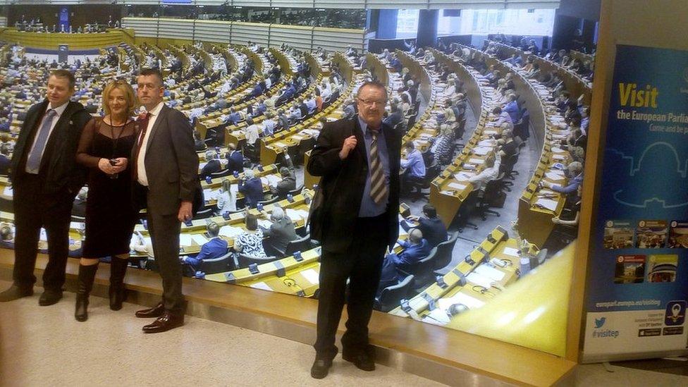 John Boland at the European Parliament with some of the politicians who organised the visit