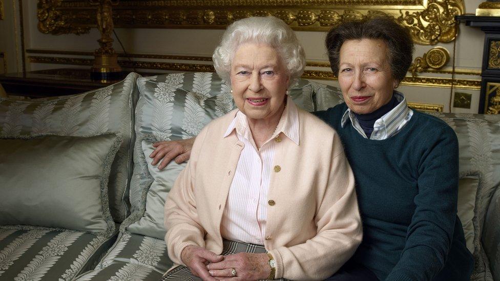 The Queen with her daughter, Anne The Princess Royal