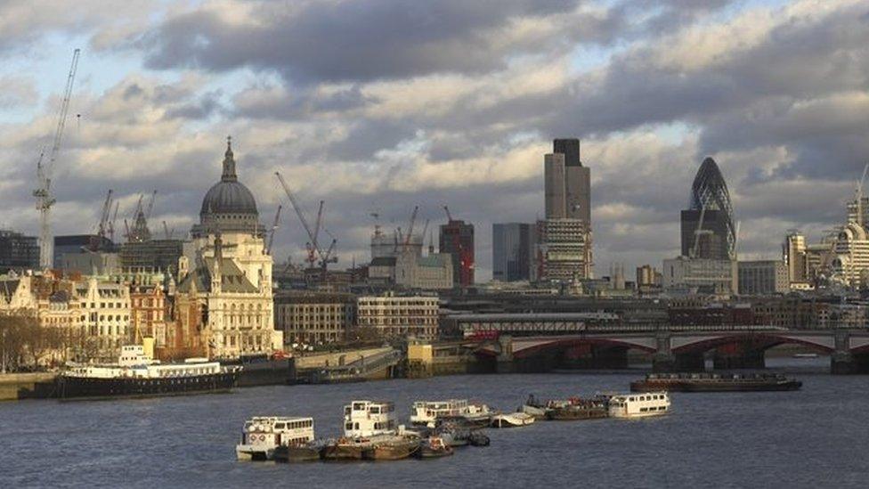 View of Thames with HMS President