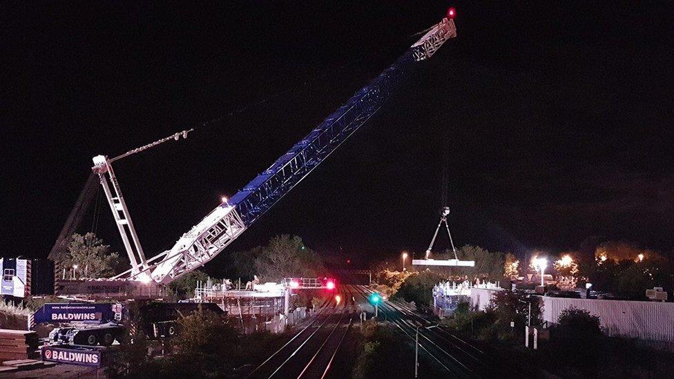 Work on new bridge for Great Central Railway in Loughborough