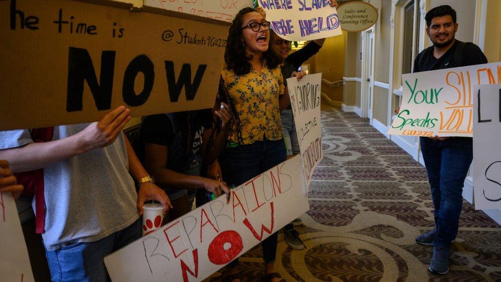 Students in US protesting