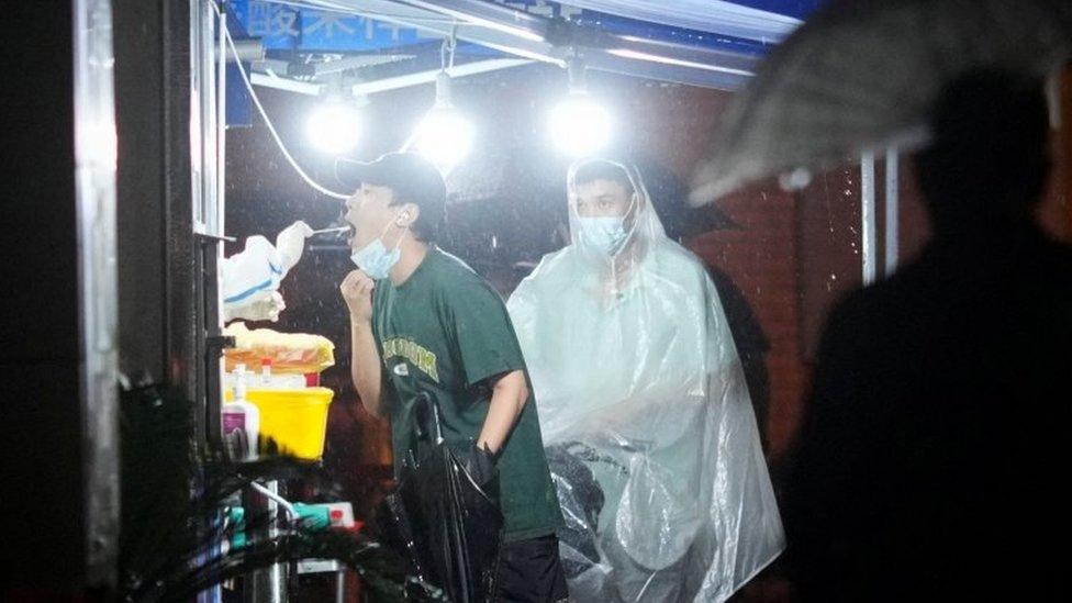 Covid testing continued in Shaghai as the typhoon approached