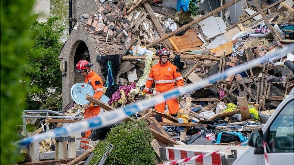 Fire investigators in Heysham