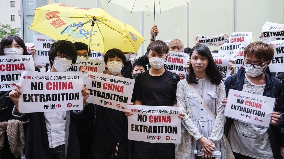 Protesters in Hong Kong