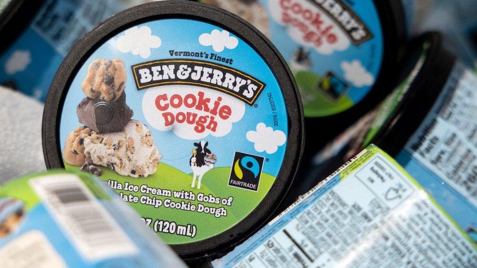 Ben & Jerry's ice cream carton.