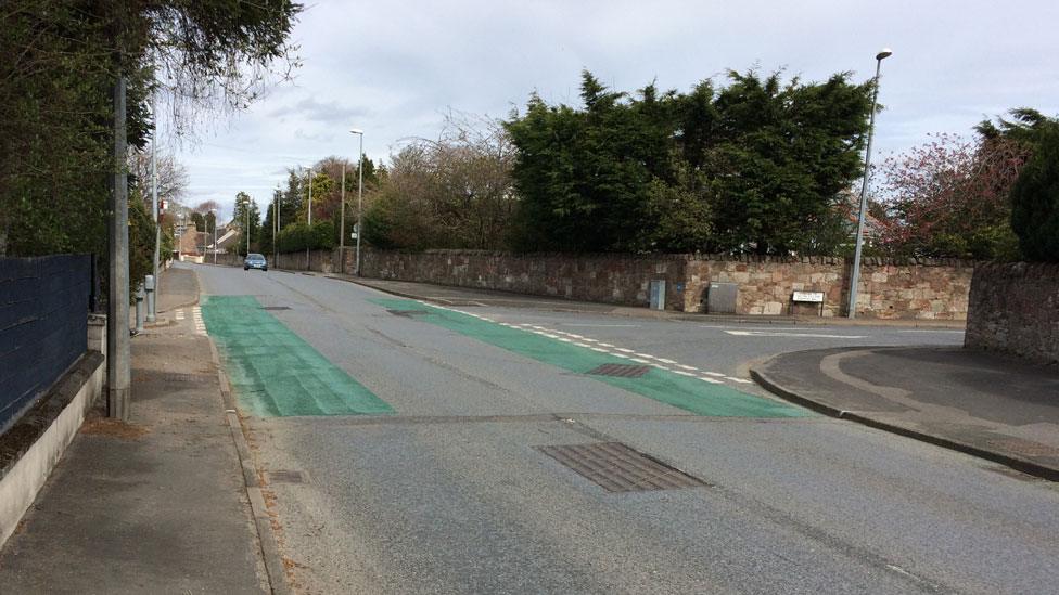 Green paint on Culduthel Road