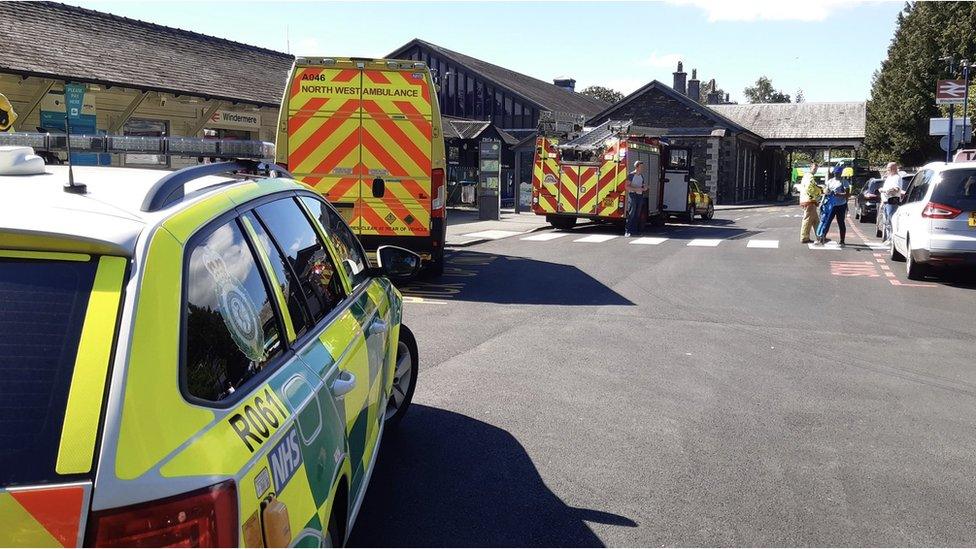 Emergency services at Windermere Station