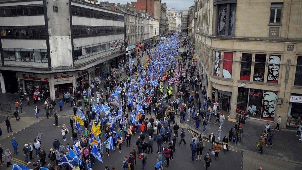 Independence march in Glasgow