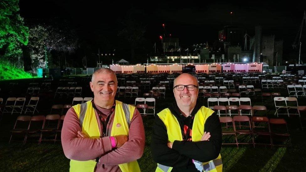 John Manders and Richard Perry at a previous Cardiff Castle production